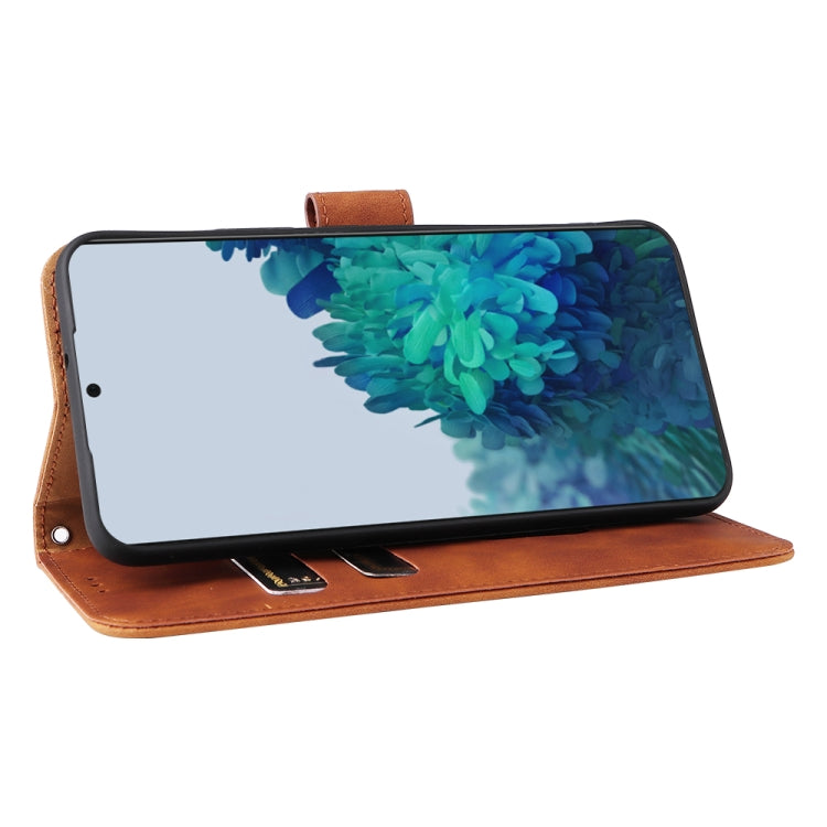 For Samsung Galaxy S22+ 5G Skin Feel Magnetic Buckle Calf Texture PU Phone Case
