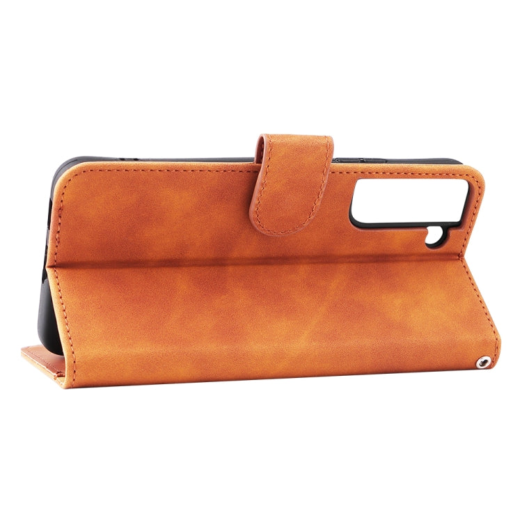 For Samsung Galaxy S22+ 5G Skin Feel Magnetic Buckle Calf Texture PU Phone Case