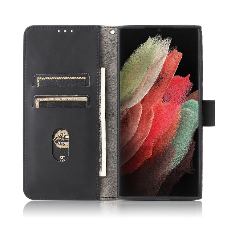For Samsung Galaxy S22 Ultra 5G Skin Feel Magnetic Buckle Calf Texture PU Phone Case