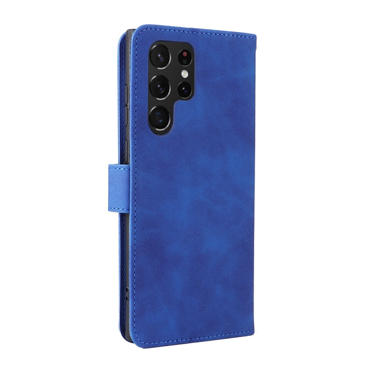 For Samsung Galaxy S22 Ultra 5G Skin Feel Magnetic Buckle Calf Texture PU Phone Case