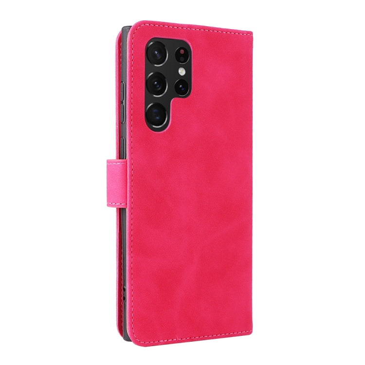 For Samsung Galaxy S22 Ultra 5G Skin Feel Magnetic Buckle Calf Texture PU Phone Case