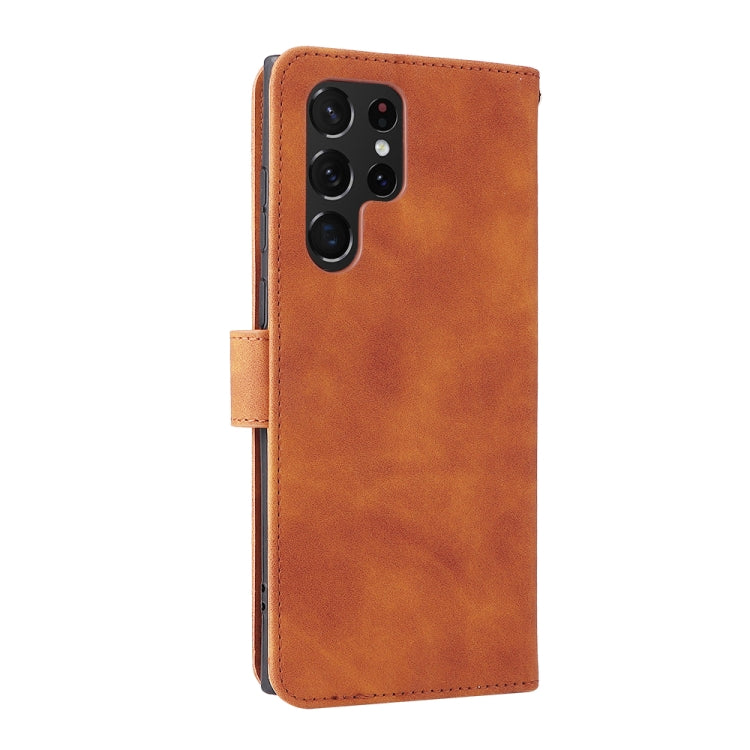 For Samsung Galaxy S22 Ultra 5G Skin Feel Magnetic Buckle Calf Texture PU Phone Case