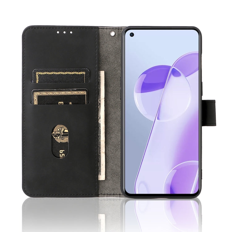For OnePlus 9RT 5G Skin Feel Magnetic Buckle Calf Texture PU Phone Case