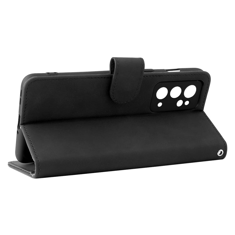 For OnePlus 9RT 5G Skin Feel Magnetic Buckle Calf Texture PU Phone Case
