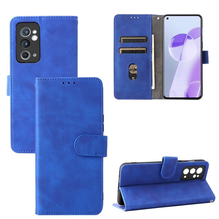 For OnePlus 9RT 5G Skin Feel Magnetic Buckle Calf Texture PU Phone Case