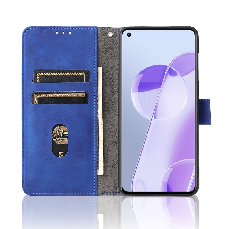 For OnePlus 9RT 5G Skin Feel Magnetic Buckle Calf Texture PU Phone Case