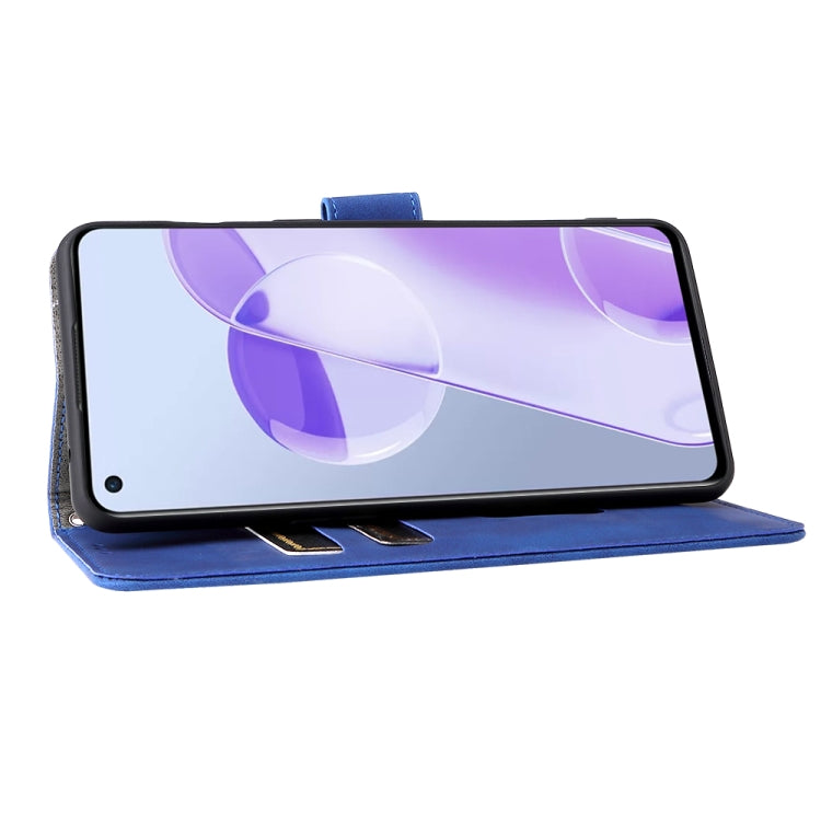 For OnePlus 9RT 5G Skin Feel Magnetic Buckle Calf Texture PU Phone Case