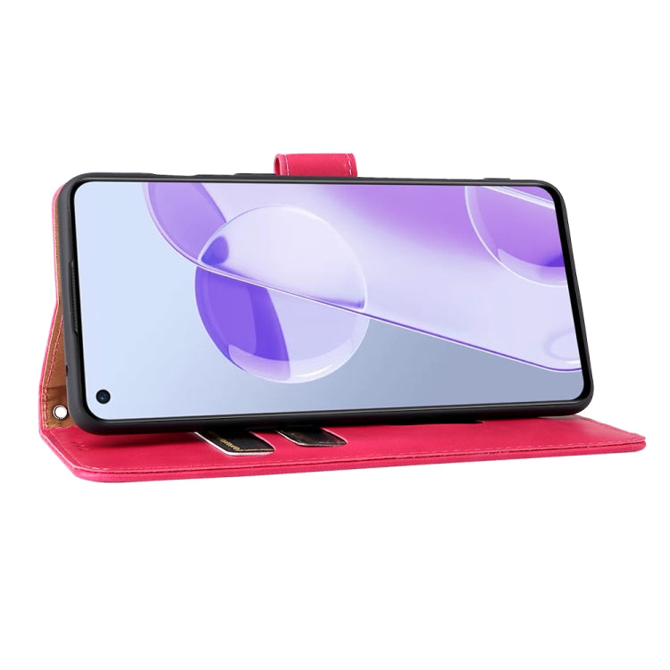 For OnePlus 9RT 5G Skin Feel Magnetic Buckle Calf Texture PU Phone Case