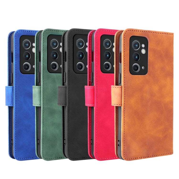 For OnePlus 9RT 5G Skin Feel Magnetic Buckle Calf Texture PU Phone Case