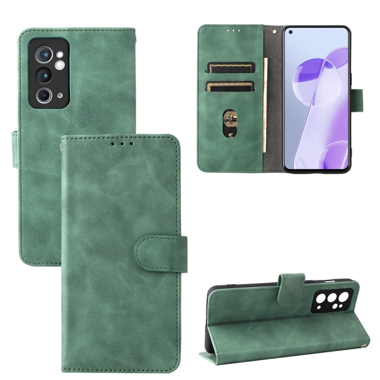 For OnePlus 9RT 5G Skin Feel Magnetic Buckle Calf Texture PU Phone Case