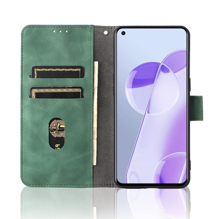 For OnePlus 9RT 5G Skin Feel Magnetic Buckle Calf Texture PU Phone Case