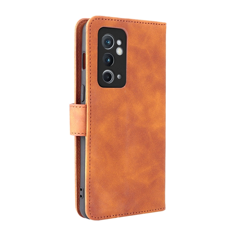 For OnePlus 9RT 5G Skin Feel Magnetic Buckle Calf Texture PU Phone Case