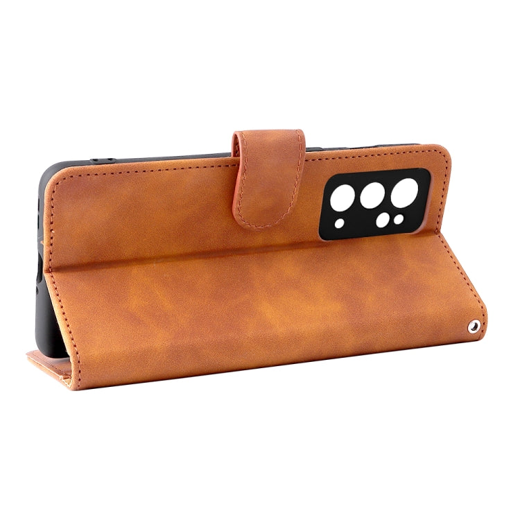 For OnePlus 9RT 5G Skin Feel Magnetic Buckle Calf Texture PU Phone Case
