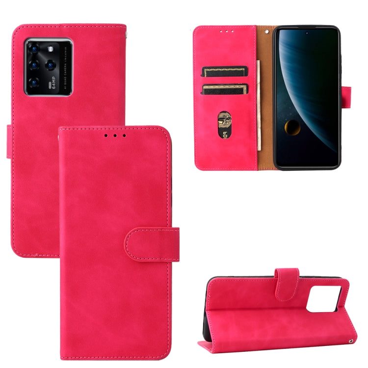 For ZTE Blade V30 Skin Feel Magnetic Buckle Calf Texture PU Phone Case