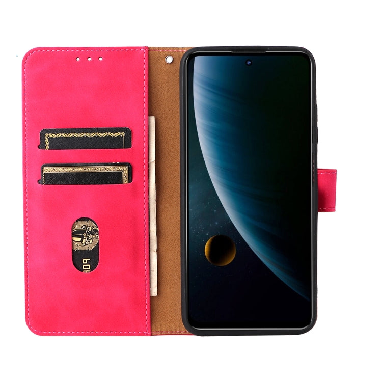 For ZTE Blade V30 Skin Feel Magnetic Buckle Calf Texture PU Phone Case