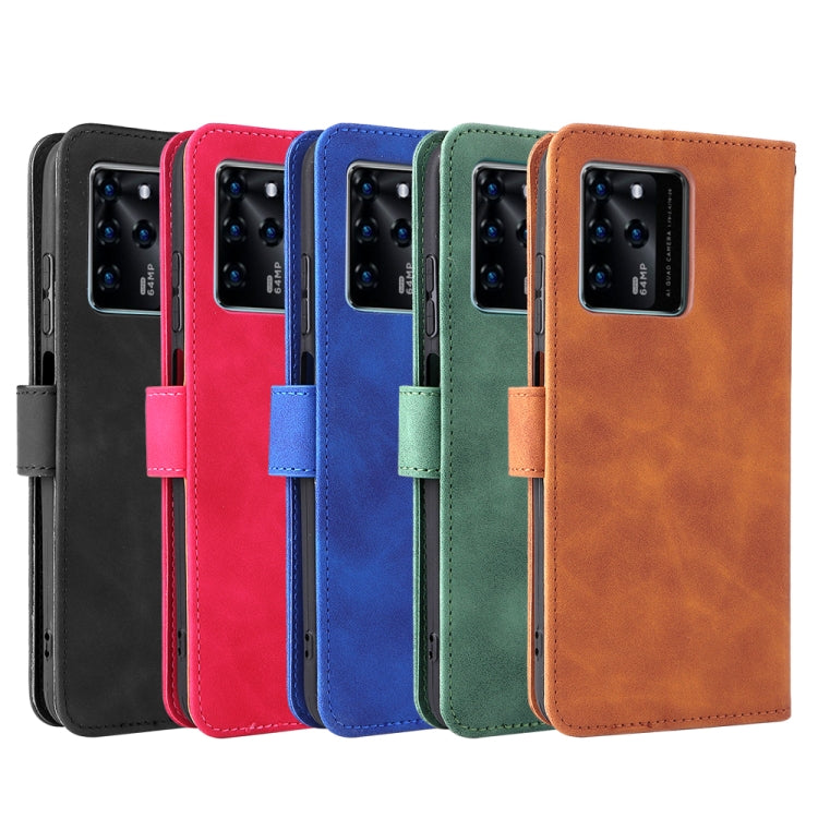 For ZTE Blade V30 Skin Feel Magnetic Buckle Calf Texture PU Phone Case
