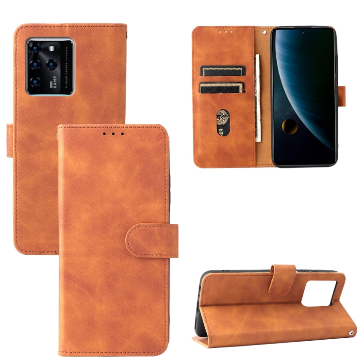 For ZTE Blade V30 Skin Feel Magnetic Buckle Calf Texture PU Phone Case