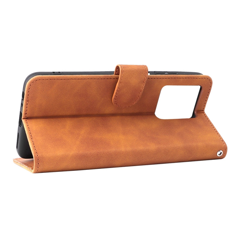 For ZTE Blade V30 Skin Feel Magnetic Buckle Calf Texture PU Phone Case