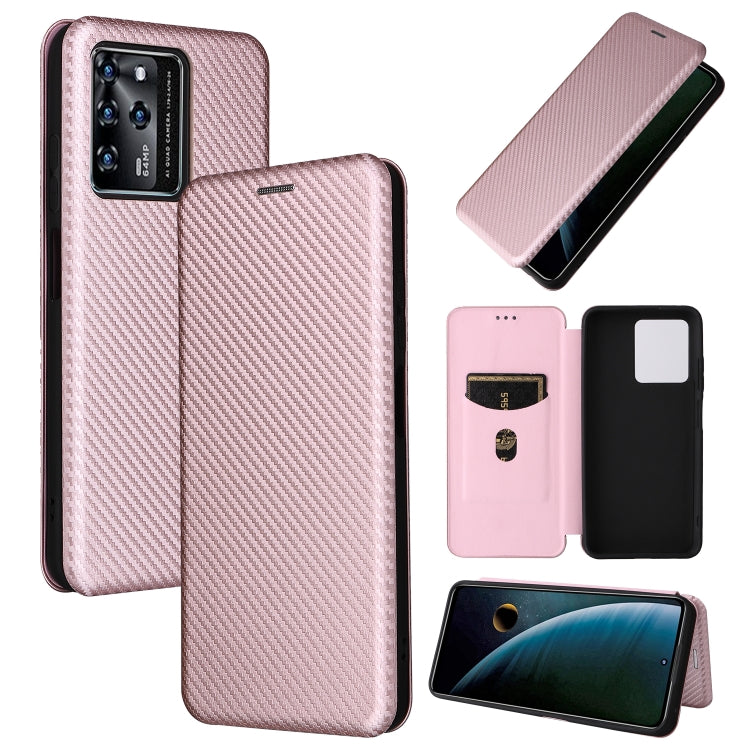 For ZTE Blade V30 Carbon Fiber Texture Horizontal Flip PU Phone Case