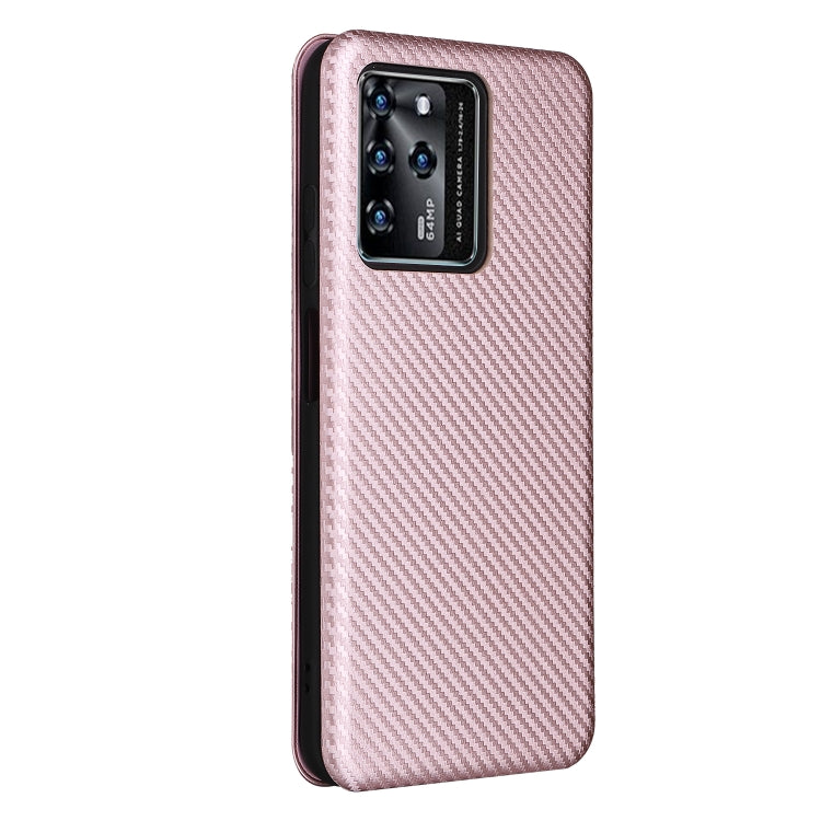 For ZTE Blade V30 Carbon Fiber Texture Horizontal Flip PU Phone Case