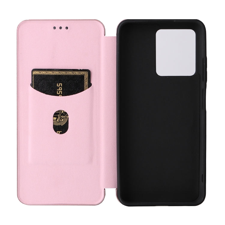 For ZTE Blade V30 Carbon Fiber Texture Horizontal Flip PU Phone Case