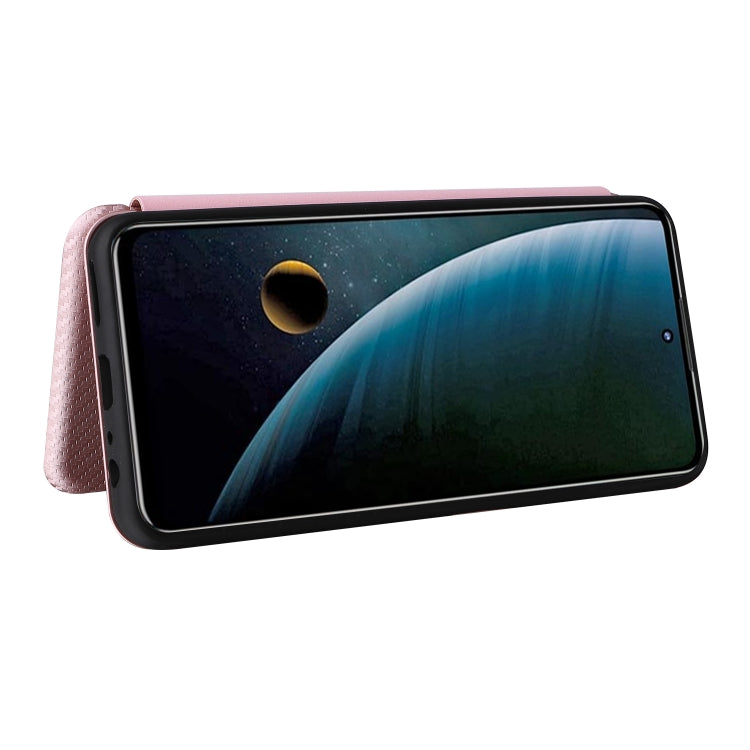 For ZTE Blade V30 Carbon Fiber Texture Horizontal Flip PU Phone Case