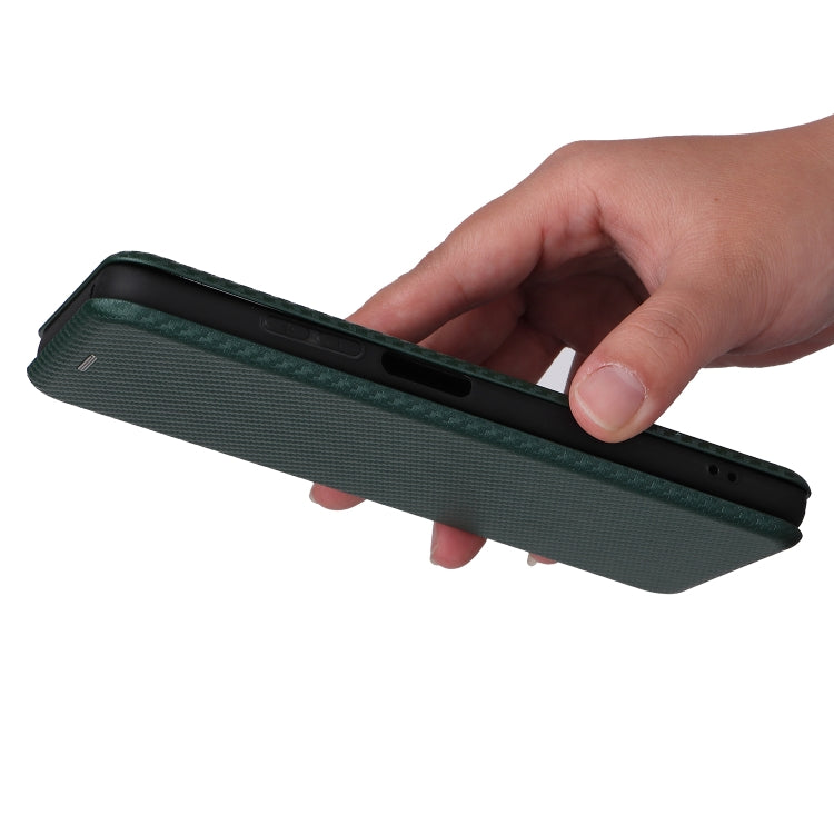 For ZTE Blade V30 Carbon Fiber Texture Horizontal Flip PU Phone Case