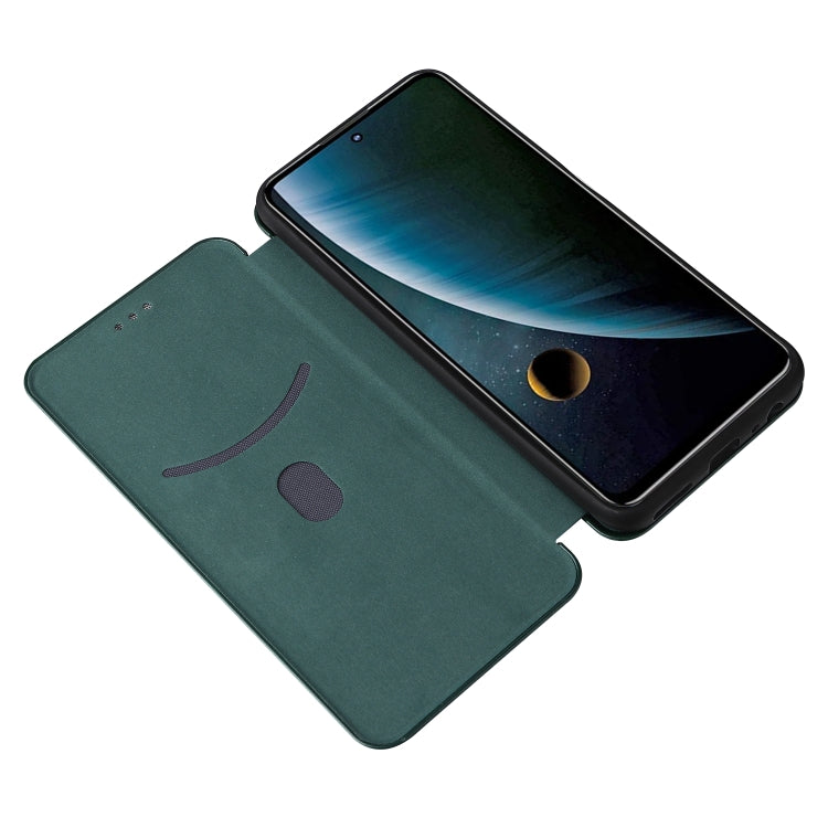 For ZTE Blade V30 Carbon Fiber Texture Horizontal Flip PU Phone Case