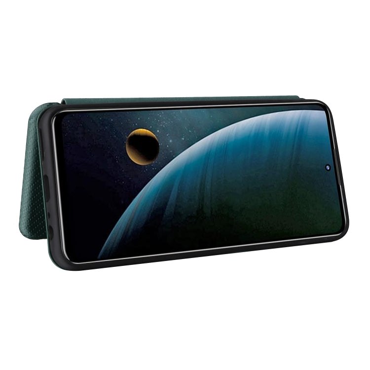 For ZTE Blade V30 Carbon Fiber Texture Horizontal Flip PU Phone Case