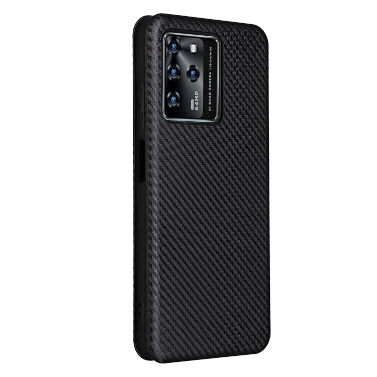For ZTE Blade V30 Carbon Fiber Texture Horizontal Flip PU Phone Case