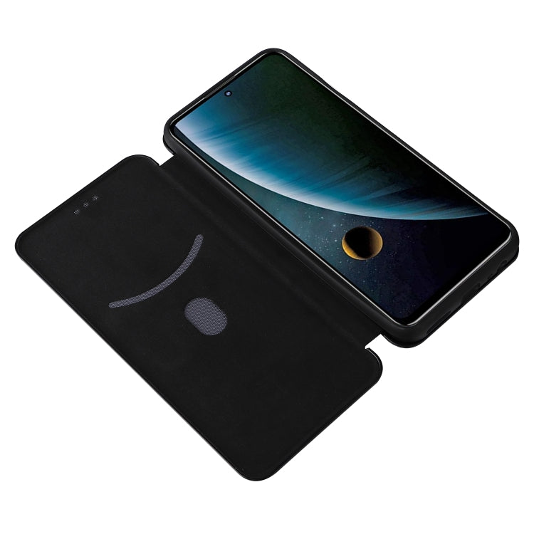 For ZTE Blade V30 Carbon Fiber Texture Horizontal Flip PU Phone Case