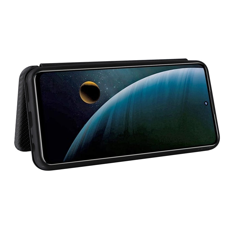 For ZTE Blade V30 Carbon Fiber Texture Horizontal Flip PU Phone Case