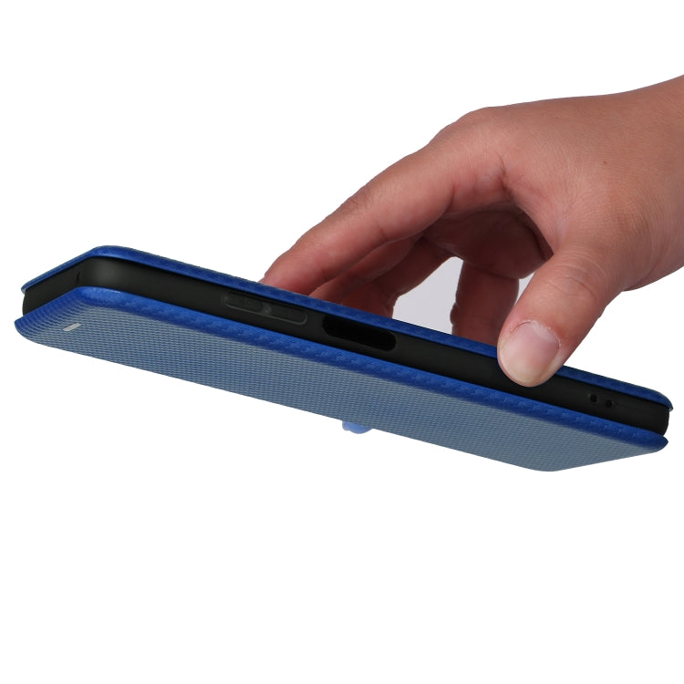 For ZTE Blade V30 Carbon Fiber Texture Horizontal Flip PU Phone Case