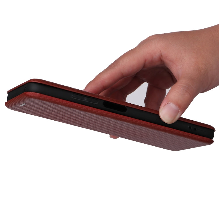 For ZTE Blade V30 Carbon Fiber Texture Horizontal Flip PU Phone Case