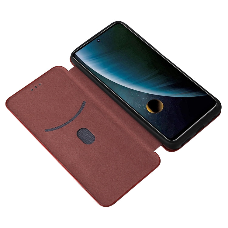 For ZTE Blade V30 Carbon Fiber Texture Horizontal Flip PU Phone Case