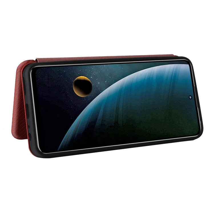 For ZTE Blade V30 Carbon Fiber Texture Horizontal Flip PU Phone Case