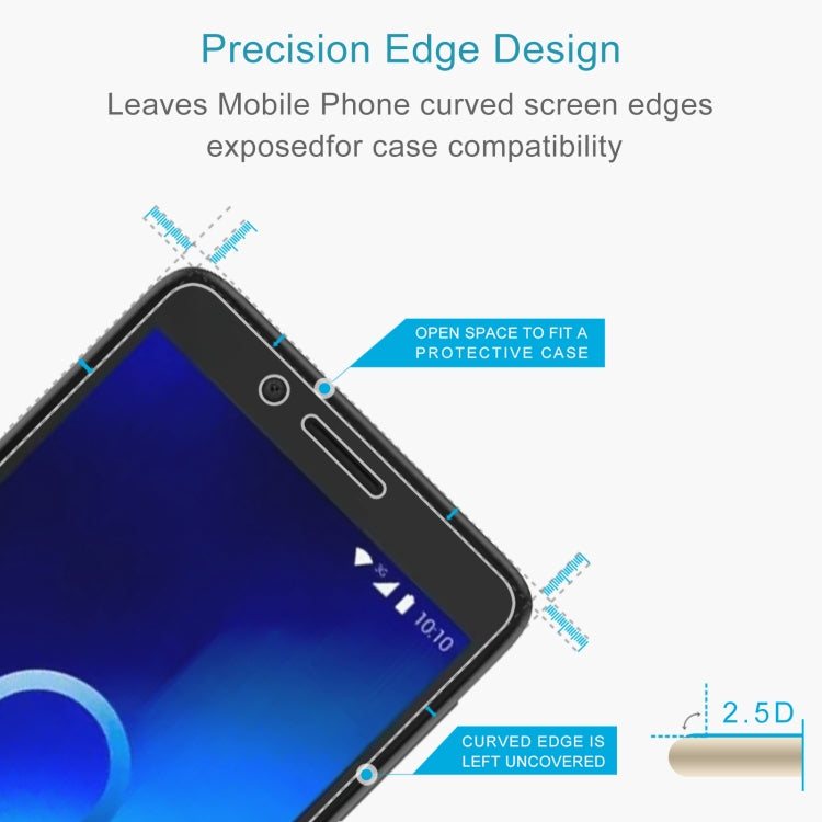50 PCS 0.26mm 9H 2.5D Tempered Glass Film For Alcatel 1C 2019