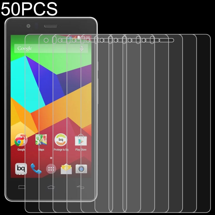 50 PCS 0.26mm 9H 2.5D Tempered Glass Film For BQ Aquaris E5