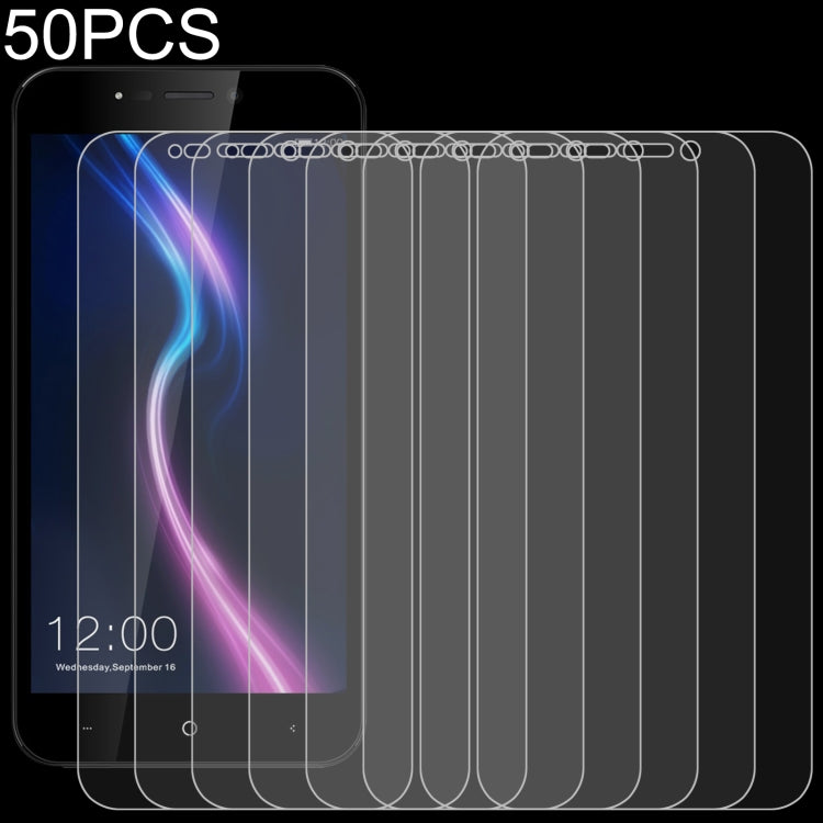 50 PCS 0.26mm 9H 2.5D Tempered Glass Film For Leagoo Power 2 Pro