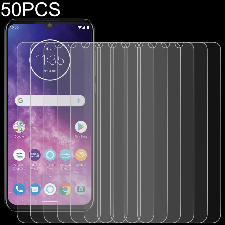 50 PCS 0.26mm 9H 2.5D Tempered Glass Film For Motorola One Zoom / One Pro