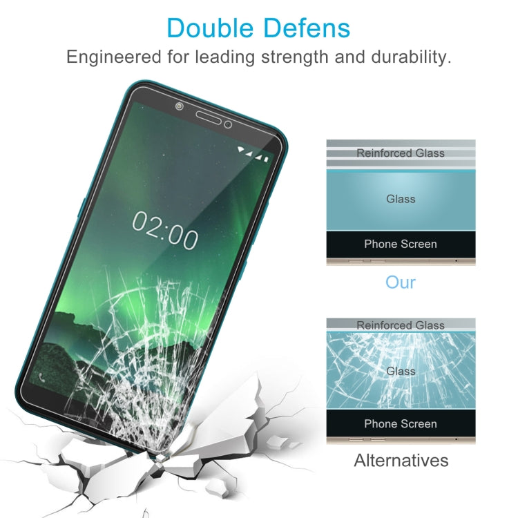 50 PCS 0.26mm 9H 2.5D Tempered Glass Film For Nokia C2