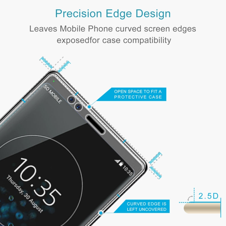 50 PCS 0.26mm 9H 2.5D Tempered Glass Film For Sony Xperia XA4