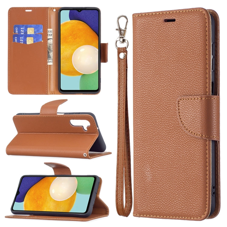 For Samsung Galaxy A13 5G Litchi Texture Pure Color Horizontal Flip Leather Phone Case with Holder & Card Slots & Wallet & Lanyard