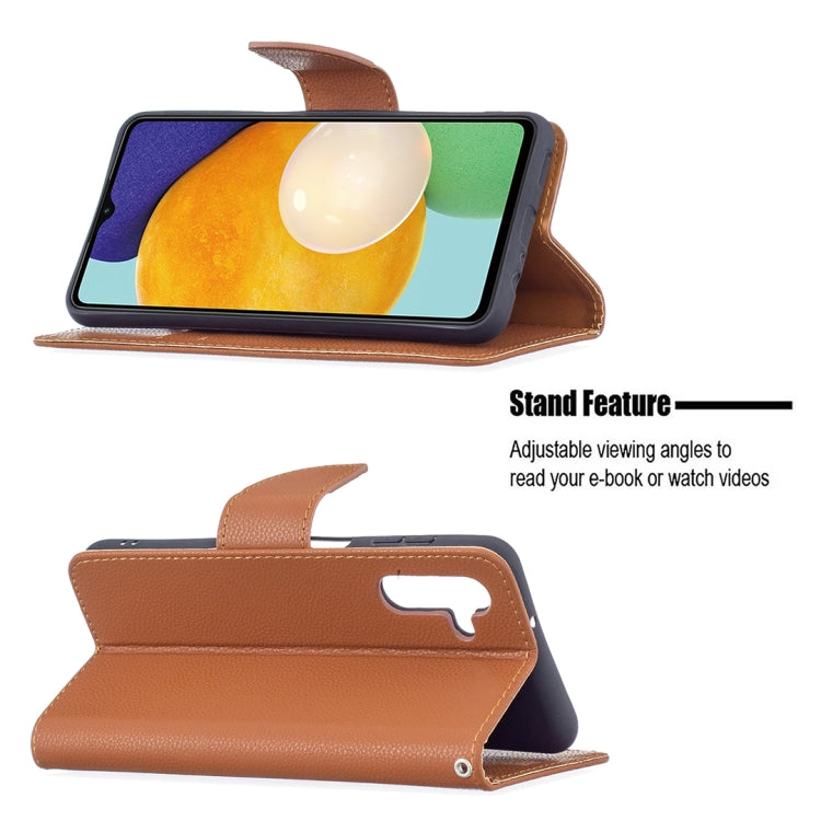 For Samsung Galaxy A13 5G Litchi Texture Pure Color Horizontal Flip Leather Phone Case with Holder & Card Slots & Wallet & Lanyard