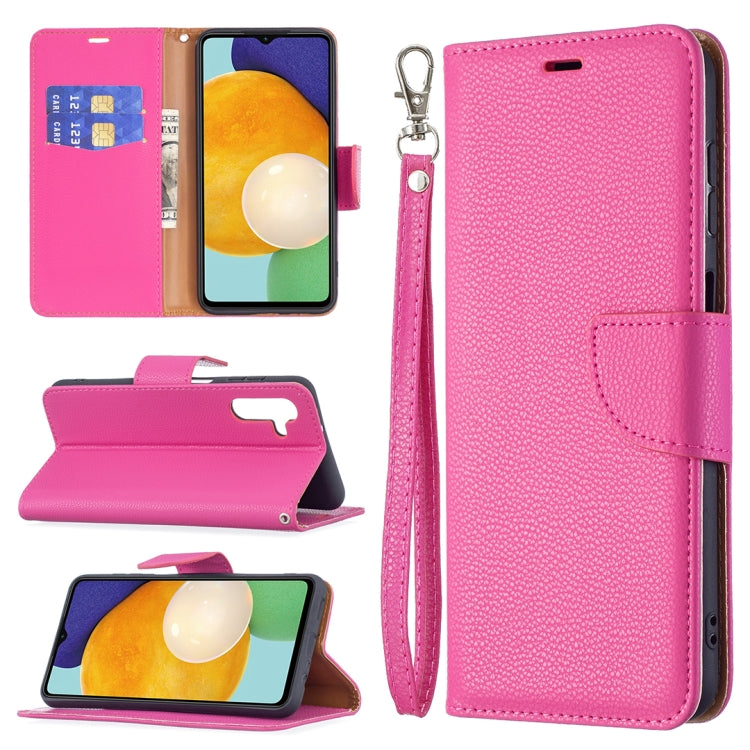 For Samsung Galaxy A13 5G Litchi Texture Pure Color Horizontal Flip Leather Phone Case with Holder & Card Slots & Wallet & Lanyard