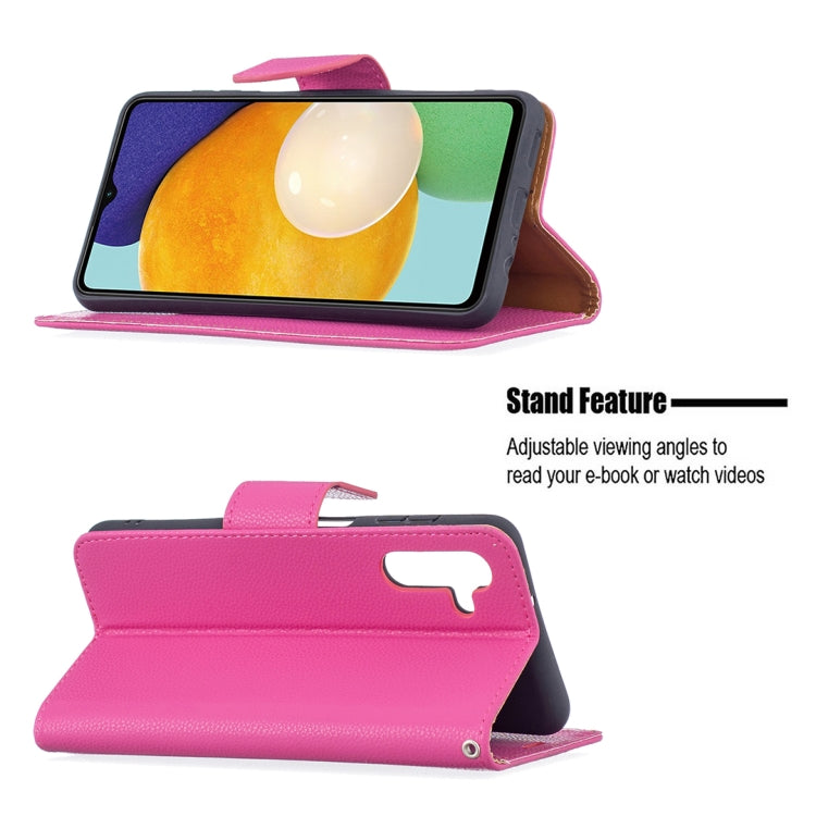 For Samsung Galaxy A13 5G Litchi Texture Pure Color Horizontal Flip Leather Phone Case with Holder & Card Slots & Wallet & Lanyard