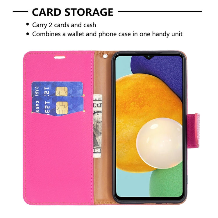 For Samsung Galaxy A13 5G Litchi Texture Pure Color Horizontal Flip Leather Phone Case with Holder & Card Slots & Wallet & Lanyard