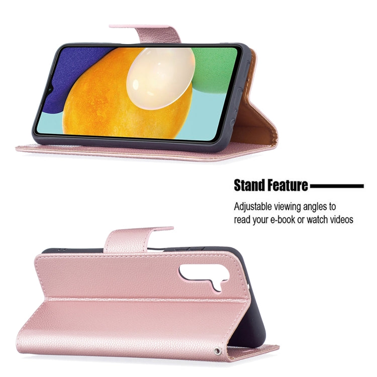 For Samsung Galaxy A13 5G Litchi Texture Pure Color Horizontal Flip Leather Phone Case with Holder & Card Slots & Wallet & Lanyard