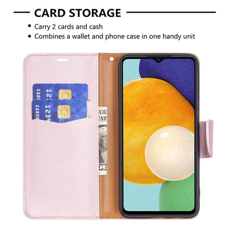For Samsung Galaxy A13 5G Litchi Texture Pure Color Horizontal Flip Leather Phone Case with Holder & Card Slots & Wallet & Lanyard