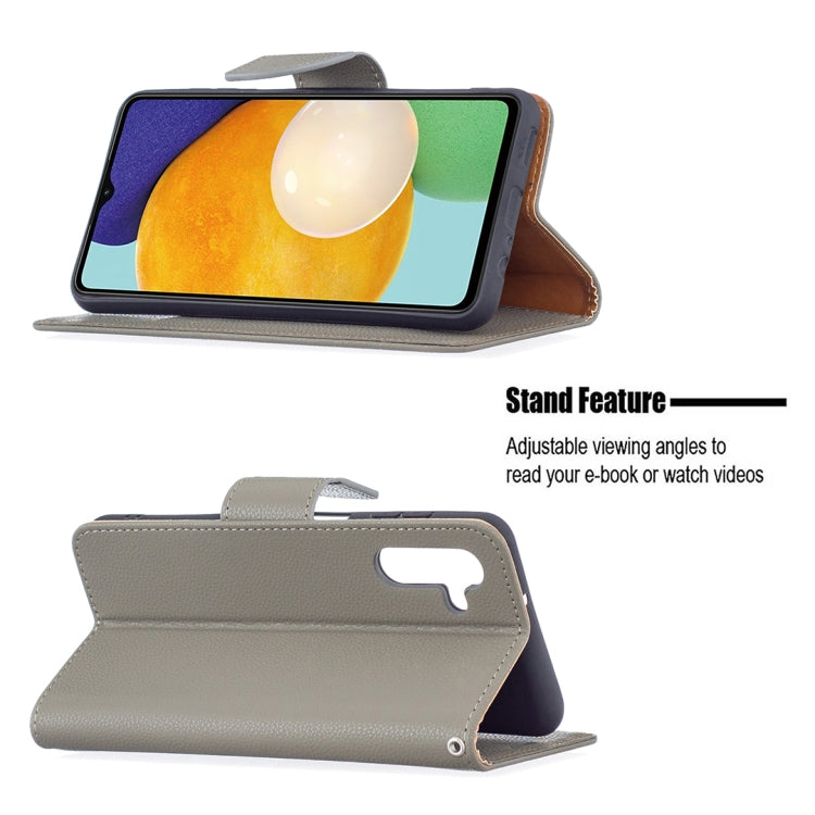 For Samsung Galaxy A13 5G Litchi Texture Pure Color Horizontal Flip Leather Phone Case with Holder & Card Slots & Wallet & Lanyard
